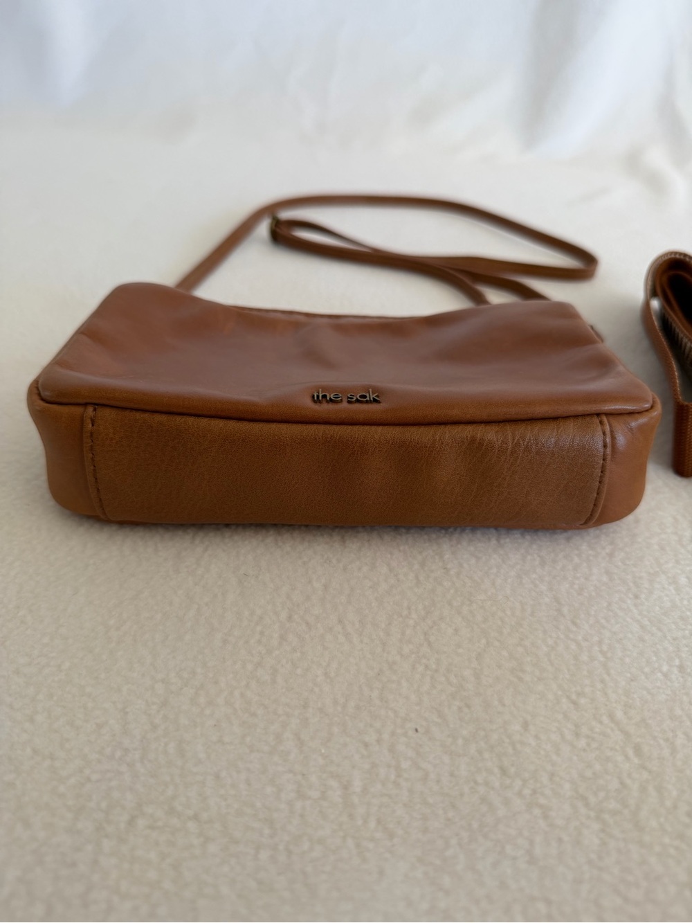 The Sak Brown Leather Crossbody Bag with additional Patterned Strap - Picture 6 of 11